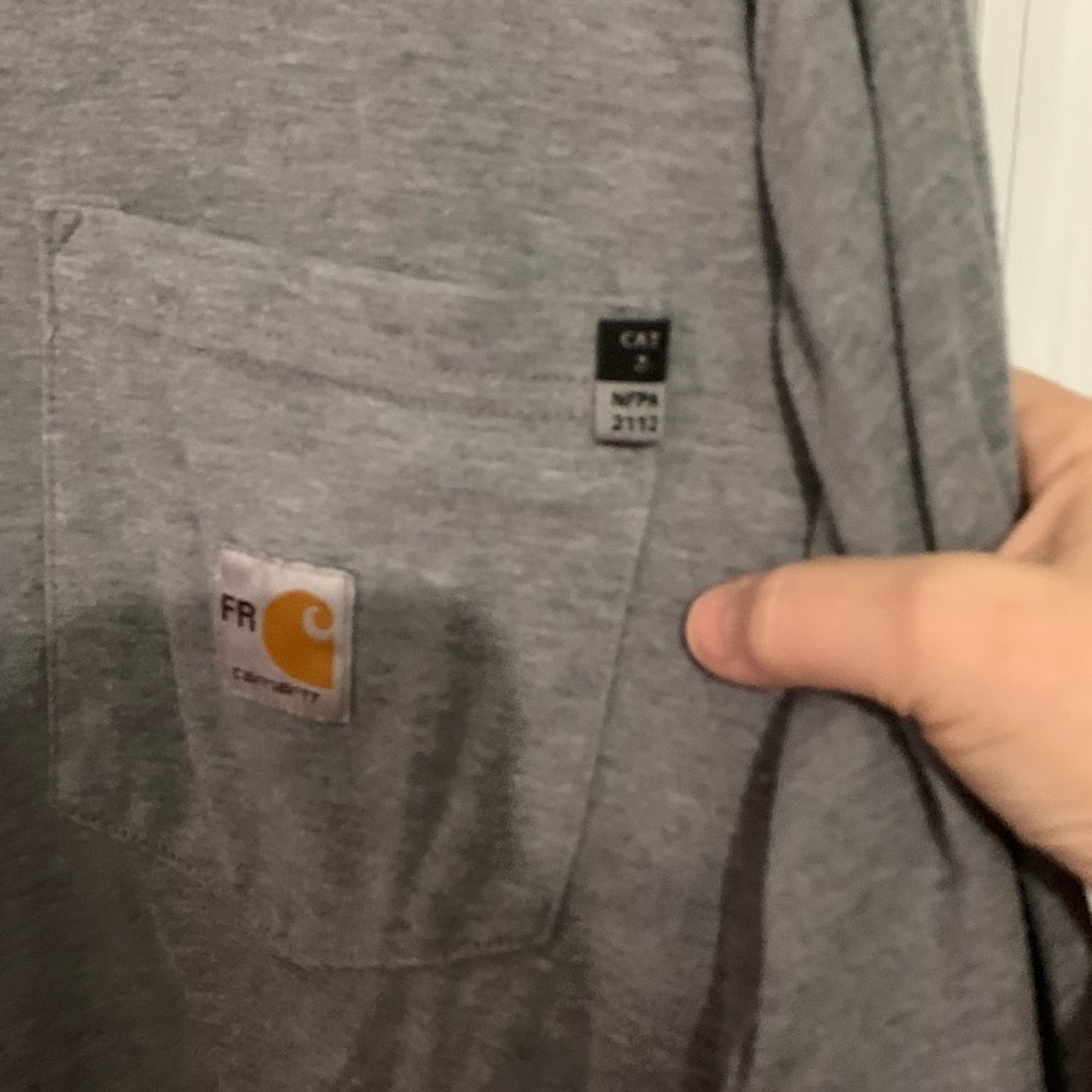 Carhartt FR Men's Heather Gray Long Sleeve Tee - Picture 2 of 8